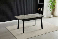 Arizona Extending Dining Table in a grey ceramic finish with a modern extendable design, available at Solid Furniture UK.