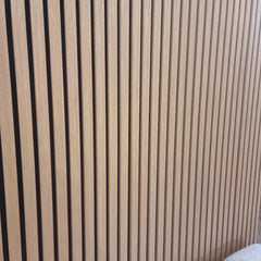 Real Wood Acoustic Slatted Wall Panels –  Light Oak (60×240 cm) | Fast UK Delivery