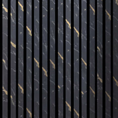 Close-up of 60x240cm Beige Gold Marble acoustic wall panel by Solid Furniture LTD highlighting black base and detailed gold veining