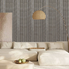 60x240cm beige gold vein acoustic wall panels by Solid Furniture LTD installed in a modern room, enhancing interior design while improving sound comfort