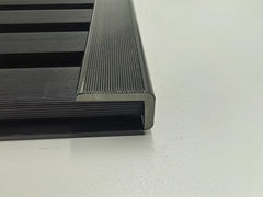 Black Wall Panel End Trim 240cm – Composite Edge Trim | Solid Furniture UK (Installed View)