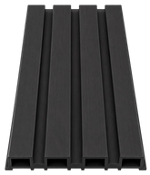 Black waterproof WPC exterior wall panels in 180cm and 290cm lengths by Solid Furniture UK