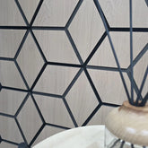 Blocks Wall Panel walnut 60x240cm UK main view showing modern slatted acoustic design. solid furniture UK