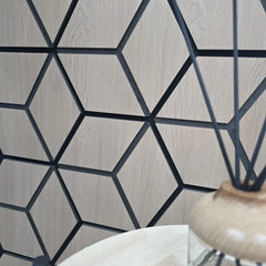 Blocks Wall Panel walnut 60x240cm UK main view showing modern slatted acoustic design. solid furniture UK
