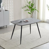 Boston 120cm modern faux marble dining table main view by Solid Furniture UK featuring a stylish marble-effect tabletop and durable steel frame.
