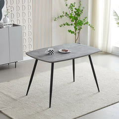 Boston 120cm modern faux marble dining table main view by Solid Furniture UK featuring a stylish marble-effect tabletop and durable steel frame.