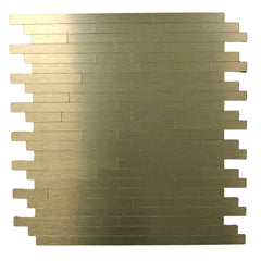Full view of Brick Mosaic Wall Tiles with luxurious gold finish, self-adhesive design, tile size 30cm x 30cm, showing detailed mosaic pattern and overall dimensions solid furniture UK