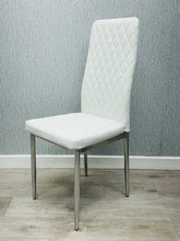 White California PU Dining Chair front view in faux leather with chrome legs by Solid Furniture UK