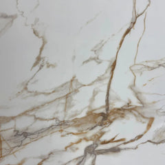 Chelsea 120cm gold and white marble coffee table with gold frame | Solid Furniture UK