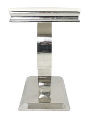 Side view of Chelsea Console Table with polished chrome base by Solid Furniture UK