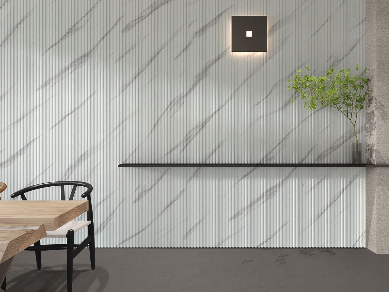 Waterproof White & Grey Slatted Wall Panels – WPC Wood Effect | Fast UK Delivery