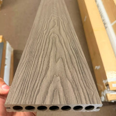 Original dark brown 290cm composite decking boards supplied by Solid Furniture UK