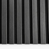 Original dark grey wall panels 60x240 by Solid Furniture UK showing true product appearance, matte finish, and slatted HDF design