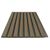 Dark oak WPC slatted wall panel 30x240cm – Solid Furniture UK