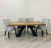 Axel Dining Table with Majestic Light Grey Chair SOLID FURNITURE