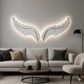 LED Wings Luxury Lighted Wall Décor in white resin with soft ambient LED lighting