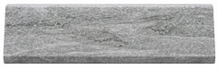 Side view of marble grey acoustic wall panel end trim showing slim profile, durable HDF material and smooth edge finishing solid furniture UK