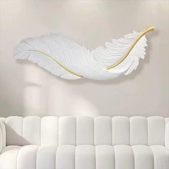 Contemporary Feather Light LED 32x100cm mounted on solid furniture, emitting white and warm light