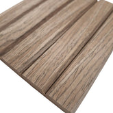 Real wood walnut wall panels with flexible backing for curves soli furniture uk