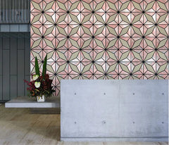 Premium geometric brown acoustic wall panel installed on a modern interior wall solid furniture uk