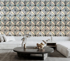 Premium 60x240cm geometric grey glitter acoustic wall panels by Solid Furniture LTD installed in a modern living room, enhancing décor while improving sound comfort