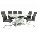 Georgia Marble Effect Dining Table Set with 6 Berlin Chairs featuring a luxury marble-effect tabletop and comfortable seating for modern dining rooms from Solid Furniture UK