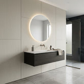 Grey plain PVC wall panels 60x240cm installed in a modern bathroom – Solid Furniture UK