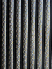 Grey quartz print acoustic wall panel with luxury 3D gold line design