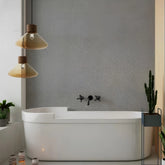 Grey Sparkle gloss shower panel 1000x2400mm installed in a modern bathroom by Solid Furniture UK