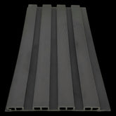 Close-up of grey seamless waterproof WPC wall panels 16×240cm pack of 12 by Solid Furniture UK