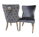 Chelsea Chrome Grey Shimmer Dining Chairs SOLID FURNITURE