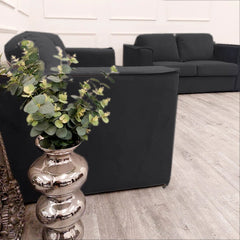 Hudson 3 and 2 seater sofa set in ebony black color solid furniture UK