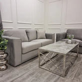 Hudson 3 & 2 Seater Sofa with Fixed Back Cushion – Fabric Sofa Set | Solid Furniture UK