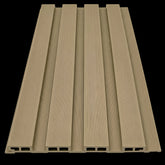 Close-up of khaki seamless outdoor WPC wall panels 16x240cm, pack of 12 – Solid Furniture UK