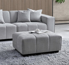 Leonard bouclé corner sofa in cloudy grey styled in a modern living room- SOLID FURNITURE LTD