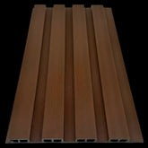 Light brown seamless WPC outdoor wall cladding 16×240cm pack of 12 with a detailed slatted finish by Solid Furniture UK
