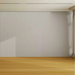 Light Grey Fluted WPC Wall Panels by Solid Furniture UK installed for a contemporary interior wall finish