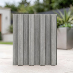 Light grey seamless waterproof WPC wall panels 15×240cm pack of 16 by Solid Furniture UK