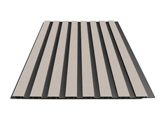 Light Grey WPC Slatted Wall Panels for Modern Interior Design Solid Furniture UK