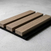 Light Oak Acoustic Slatted Wall Panels 60 × 240 cm – Solid Furniture UK