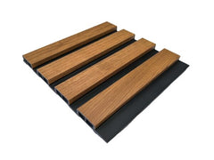 Light oak slatted wall panel with a warm, natural wood finish solid furniture uk