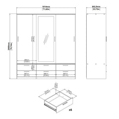 Line White 3-Door Sliding Wardrobe in modern UK bedroom
