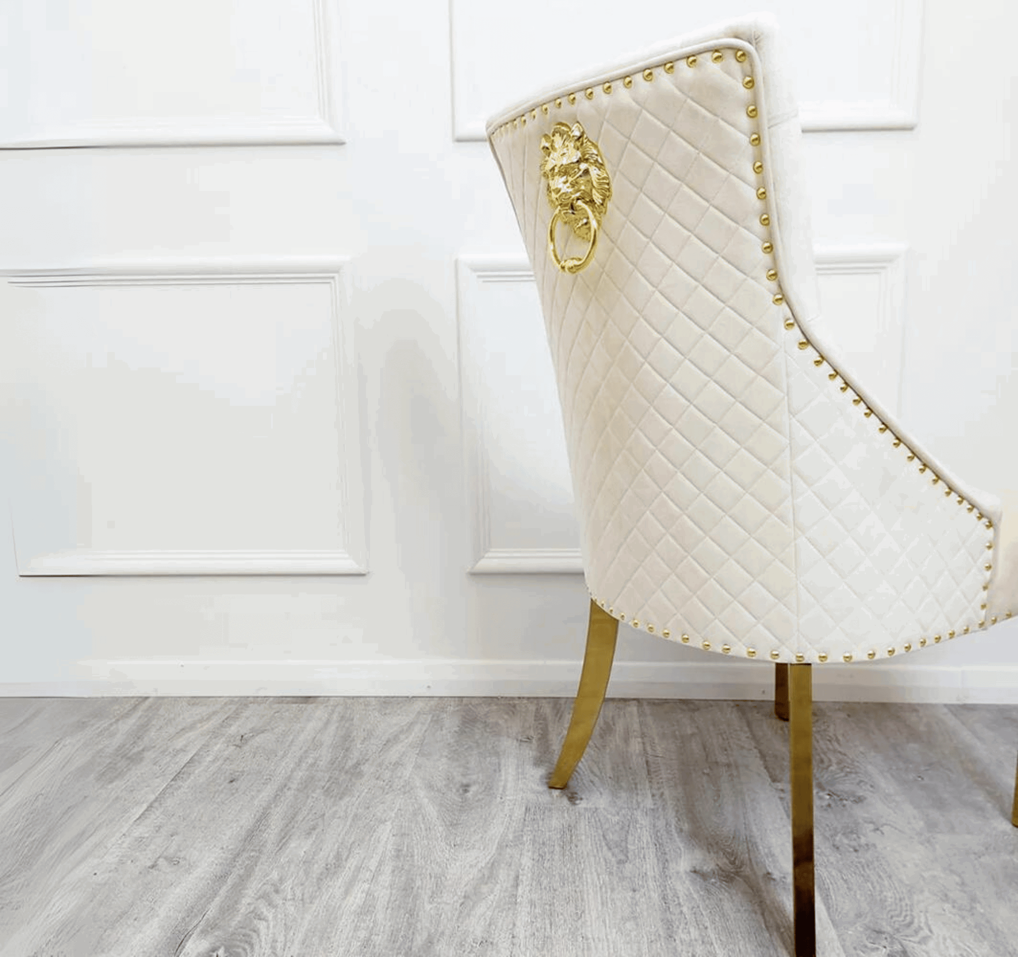 Pandora Marble Louis Gold with Bentley Gold Cream Chairs