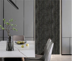 Marble black & gold acoustic slatted wall panel for interiors Solid Furniture uk