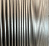 Metallic silver decorative fluted wall panels made from premium WPC