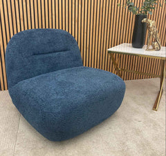 Miami Accent Swivel Chair in Blue with two scatter cushions for living room décor solid furniture UK