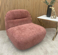 Miami Accent Swivel Chair in Blush Orange with two scatter cushions for living room décor SOLID FURNITURE LTD