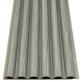 Mid Grey Fluted WPC Wall Panels 15x240cm by Solid Furniture UK showcasing a stylish decorative interior wall design