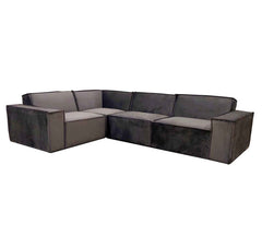 Midland Velvet 4 Seater Corner Sofa in Steel Grey – Luxurious Velvet Upholstery SOLID FURNITURE UK