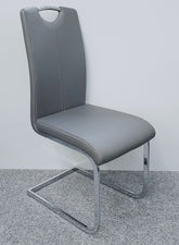 Grey Milan Dining Chair Set of 2 front view modern dining chairs UK Solid Furniture UK